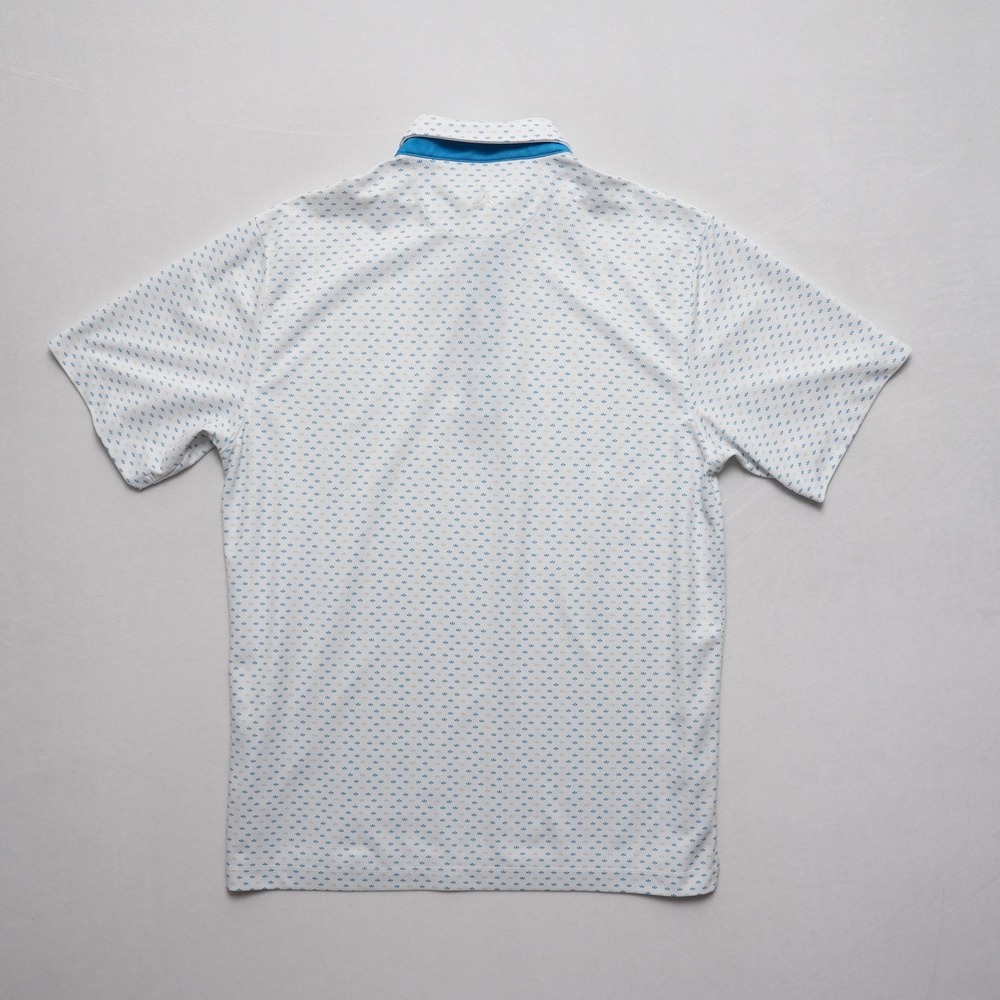 Bermuda Sands Golf Polo Shirt Mens Medium White Blue Geometric Performance - Picture 10 of 12